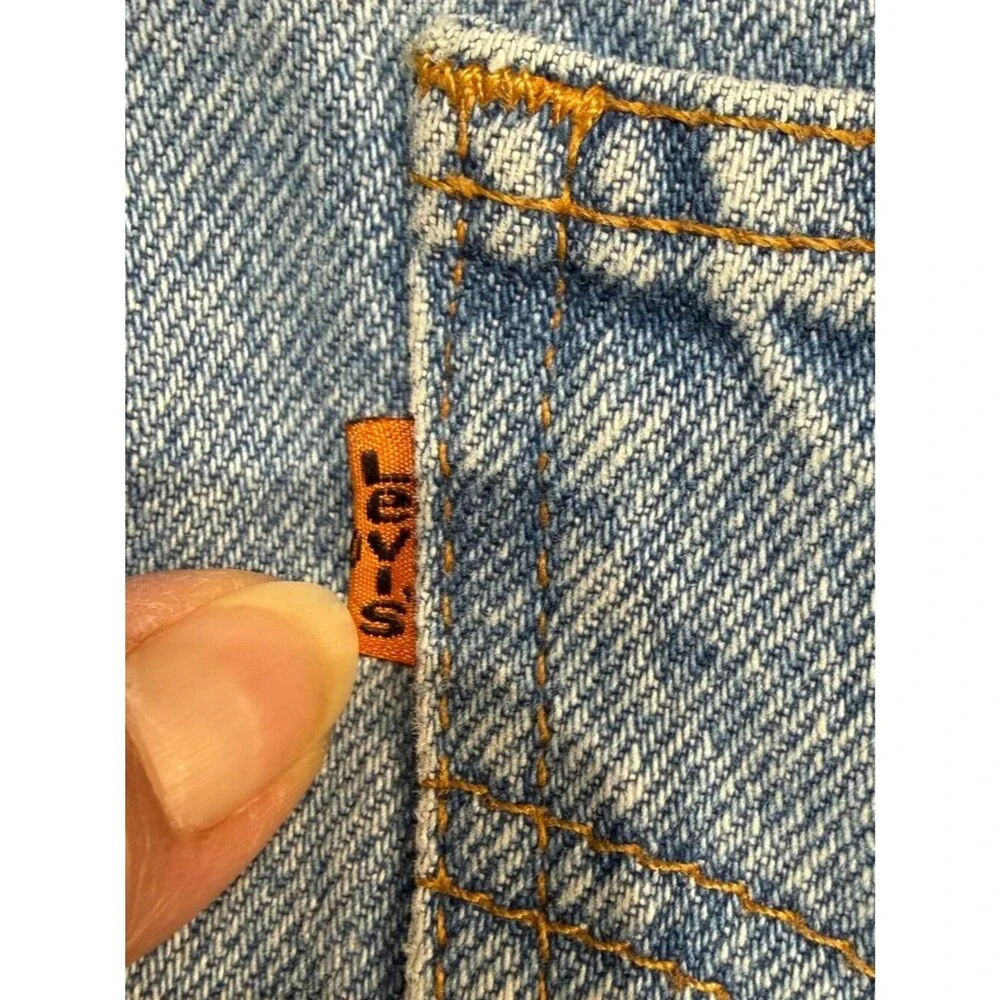 Vintage Levi’s 1997 Paisley Trim High Rise Jeans Girls 12 Orange Tab